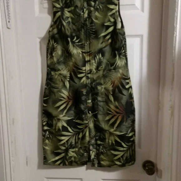 🪴🌿🌱 Scarlett Women's Dress Green on Black with a hint of Brown Size 12 - Picture 12 of 12